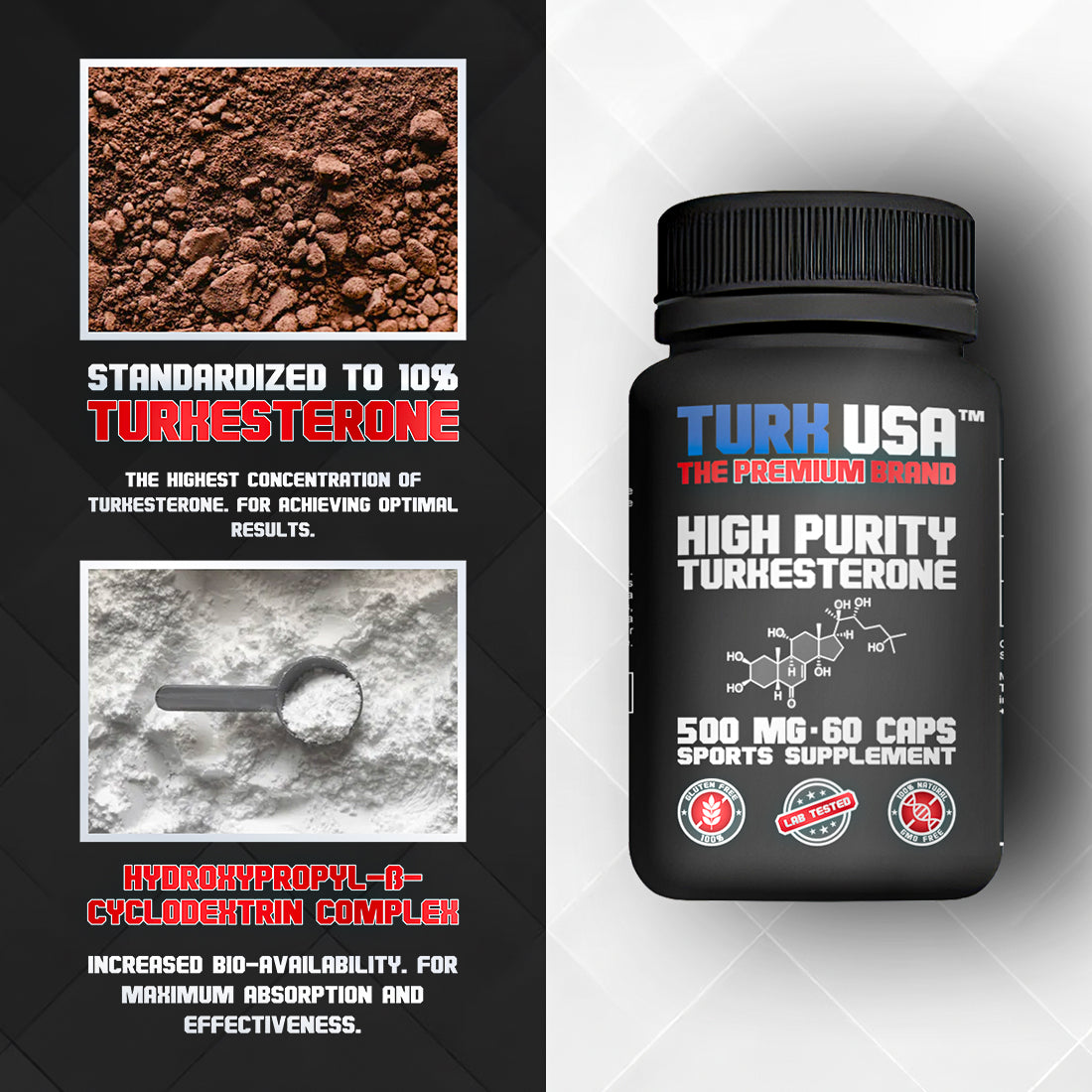 Turk USA™ - 500 mg de turkesterona premium (extracto de Ajuga turkestanica)